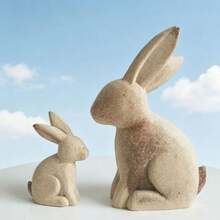 1 pieza Figura de conejo de madera desgastada impresa en 3D, adecuada para decoración de Pascua, conejo lindo en 2 tamaños - 1PC - Ver 3