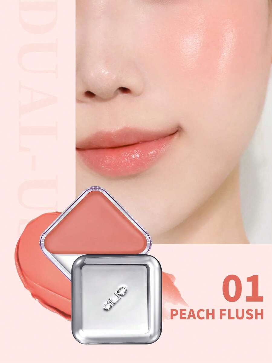 CLIO Essential Lipcheek Tap #01 Peach Flush 1盒 4.5g,彈性水潤保濕多功能護唇頰膏,透亮蜜桃色,適合所有膚色,雙用頰彩與唇彩,便攜式彩妝 - 01 蜜桃紅暈 - 查看 1