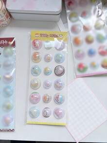 迷你3D胶囊贴纸，可爱浮雕贴纸，适用于日记本、贴纸簿和DIY手工制作 - 彩色 - 查看 28