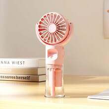 Minimalist Handheld Mist Fan - USB Rechargeable Small Fan, 4-Speed Wind + Mist Function, Suitable For Camping, Office, Business Travel, Outdoor, Makeup, Commuting Scenarios, Summer Fan, 3-In-1 Handheld, Neck-Hanging, Desktop Functions, Fans, Holiday Essentials - Multicolor - View 12