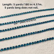 5mm Multi-Color Crystal Rhinestone Cup Chain Trim, Electrophoretic Colorful Crystal Claw Chain, 2mm Dense Single Row Rhinestone Chain, DIY Jewelry Accessories, Clothing Trim - Multicolor - View 16