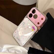 GUCADI Funda de teléfono estilo americano con polvo dorado transparente y cielo estrellado, pequeña estrella chapada, compatible con iPhone 17pm, 16, 14 transparente, graffiti personalizado Y2K con estrellas coloridas 15, protección de cobertura completa, personalizada, creativa, estilo geométrico, minimalista, fresca, estilo de bloques de color, nicho, estilo Ins. - Multicolor - Ver 9