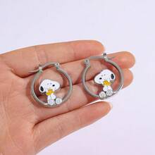 1 Pair Snoopy Cartoon Cute New Fashion Sweet Puppy Decor, Suitable As Small Gifts For Fans, Family And Friends - Multicolor - View 4