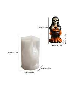Multifunctional Skull Pumpkin Man Resin Craft Silicone Candle Mold, Smooth Surface Easy To Clean And Quick Release, Specially For Making Aromatherapy Decor, Halloween Surprise Gifts, Unique Pumpkin Skull Human-Shaped Holiday Decoration - A - View 4