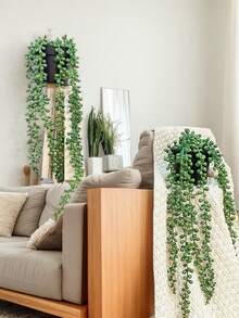 4/2/1pc Artificial Chlorophyll-Like Succulent Plants, Faux Pearl String Hanging Greenery, Branched String Of Pearls Hanging Plant, Faux Pearl String Succulent Vine Wall Decor, Suitable For Living Room, Office, Home Garden, Indoor/Outdoor, Kitchen, Bedroom Decoration - Multicolor - View 12
