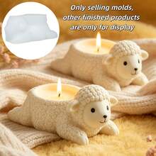 Reclining Curly-Haired Lamb Relief Candle Holder Silicone Mold; For Resin/Epoxy, Clay, And Plaster; Reusable; Easy To Demold; Craft Tool For Making Handmade Gifts; Handmade Decorative Home Ornaments; Mold Specifically Designed For Craft Enthusiasts - A - View 1