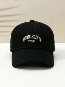 1件中性休閒 BROOKLYN 字母刺繡卡其色棒球帽，適合戶外旅行，可調節式棒球帽 - 彩色 - 查看 10