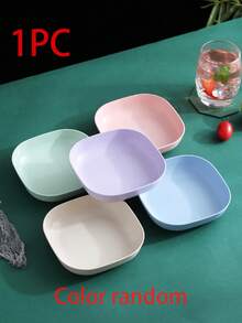1/11pcs,Plastic Tableware Set Featuring 10 Plates And A Storage Stand; Suitable For Fruit, Snacks, And Breakfast. Durable, Shatter-Resistant, And Reusable-Ideal For The Kitchen, Camping, Picnics, And Family Gatherings. A Kitchen Essential. - Multicolor - View 11