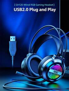 AOC GH120 Gaming Headsets With Microphone 7.1 Analog Channel 3D Surround Sound Noise Reduction Wired Over-Ear Headphone For PC Laptop - View 4