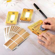 40/80pcs Gold Scratch-Off Cards, 2 Styles Customizable DIY Coupon Cards For Birthday Party, Wedding, Movie, Small Business, Voucher, Raffle, Discount - Gold Scratch Card - View 2