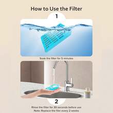 Filter Air Mancur Kucing, Paket 6/12/18/24 Filter Pengganti Air Mancur untuk Kucing, Anjing, Hewan Peliharaan, Pengukur Aliran Air Mancur, Versi Terbaru Filter Hewan Peliharaan untuk Air yang Lebih Baik - Biru - Satu ukuran cocok untuk semua - View 4