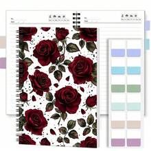 1 Set Fresh Floral 2D Cover Spiral Coil Notebook With Index Sticker Set, Practical Inner Pages, Suitable For Back To School, Work, Study And Other Scenarios. Whether Writing Diaries, Making Daily Plans, Or Using As Memo Pads, It's A Great Choice As Graduation Gift, Birthday Gift, Helping You Plan Your Life Efficiently! - Multicolor - View 16