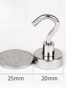 10pcs/5pcs Strong Magnetic Hooks, Non-Slip, Space-Saving, Heavy Duty, Suitable For Home, Tenant Or Office Use, Can Be Used For Kitchen Utensils, Bathroom Towels And Small Items - Silver - View 5