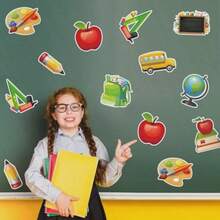 Set Dekorasi Kelas Kembali ke Sekolah 1/5/10/20 Buah, Dekorasi Papan Buletin Kembali ke Sekolah, Potongan Bus Sekolah, Dekorasi Kelas untuk Perlengkapan Pesta Kelas Sekolah - Cetak Dua Sisi - A - View 6