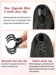 nimoki 14 Inch Elegant Claw Clip Ponytail Hair Extension, Heat-Resistant Synthetic Fiber, Easy To Wear Hair Accessory, Suitable For Women's Daily Use And Various Occasions - Multicolor - View 5