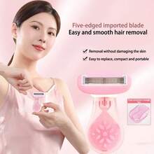Afeitadora mini de 5 cuchillas, cuchillas de acero inoxidable, Body completo anti-arañazos - Rosa Fucsia - Ver 4
