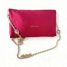 Bolsa de maquillaje roja Gucci con correa de cadena, portátil de mano, gran capacidad, adecuada para uso diario - Rojo - Ver 6