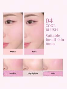 PERIPERA All Take Mood Like Palette #04 Cool Blush 1 盤，多功能冷調眼影腮紅打亮盤，冰感紫灰色調，適合橄欖色與冷色調膚色，日常旅行妝容與新手使用 - 04 冷調腮紅粉 - 查看 4