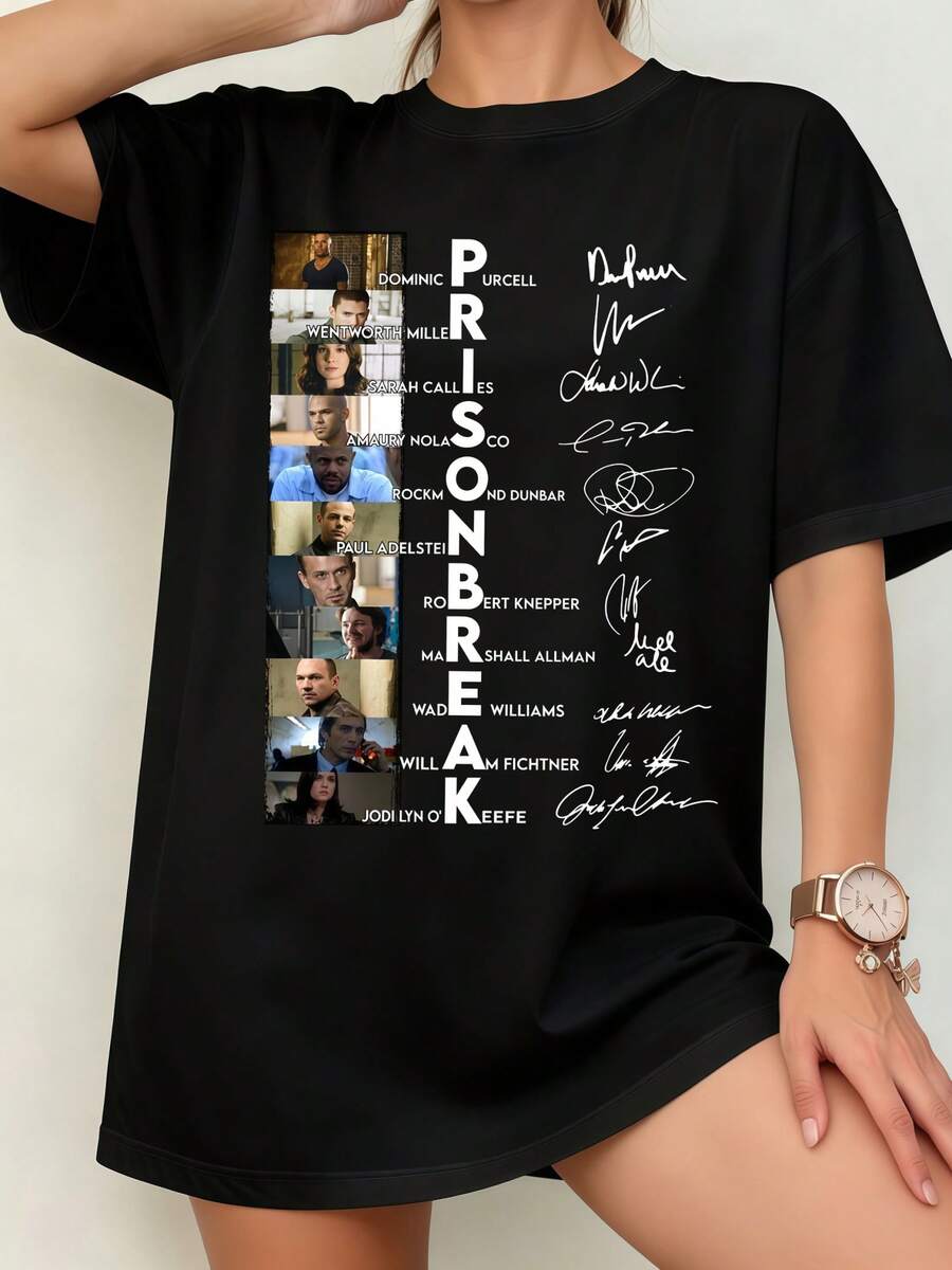 Prison Break TV Show Michael Scofield Unisex T-Shirt - 黑色 - 查看 1