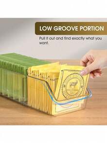 Tea Bag Organizer, Tea Bag Storage Box, Clear Acrylic Tea Bag Holder, Clear Storage Holder Storage Bins For Tea Bag, Sugar Packet, Coffee Bag, Spice Pouches, Multifunctional Plastic Organizer Box - Multicolor - View 3