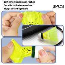 6pcs Badminton Shuttlecocks, Premium Sports Gift, Nylon Material Badminton Training Essential, Elastic Shuttlecocks With Stable Flight And Deformation Resistance, Comes With Storage Can And Packaging Bag - Multicolor - View 8
