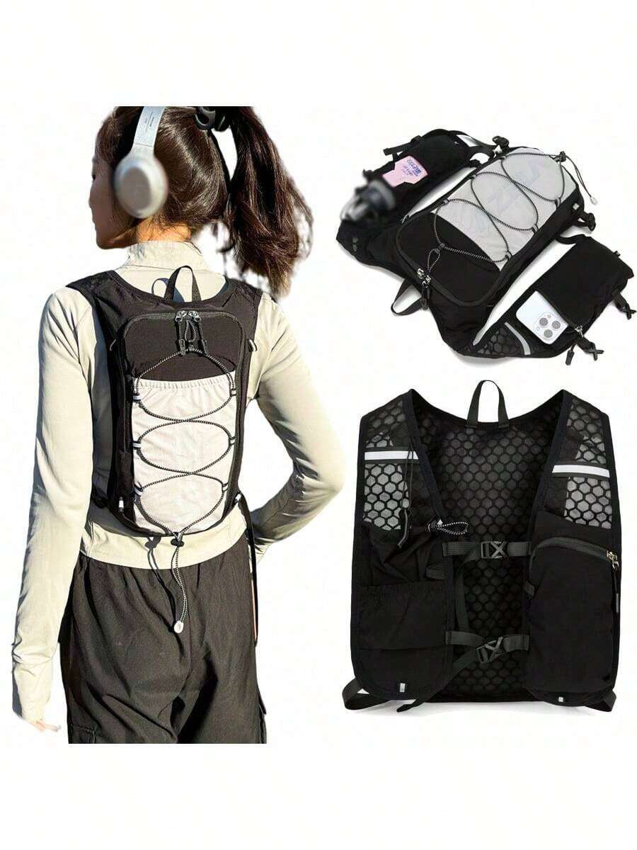 Mochila de hidratación para correr, mochila de hidratación Camel, mochila de agua para correr, mochila de agua, mochila de ciclismo, para senderismo, carreras de trail, ciclismo, maratón para mujeres y hombres (solo mochila sin bolsa de hidratación) - Negro - Ver 1