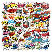Paquete de 50 piezas de pegatinas estilo cómic, palabras de onomatopeya de arte pop, calcomanías de vinilo, pegatinas y calcomanías para ciclismo, patinaje sobre ruedas, portátil y botella de agua - 1 Set - Ver 1
