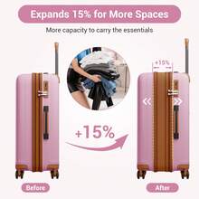 Carry On Suitcase Small 20 Inch Cabin Luggage Medium 24 Inch Large 28 Inch PP Hard Shell Expandable Lightweight TSA Lock Cup Holder 3 Piece Set Pink - Pink - View 4
