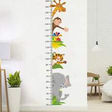 1 Set/2 Pcs Animal Height Growth Chart Stickers, Nursery Children's Room Decor Baby Height Measurement Wall Ruler, Cartoon Animal Wall Decals - one-size - View 1