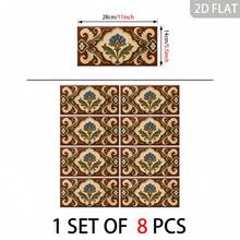 Adesivi per piastrelle floreali vintage 28*14cm autoadesivi impermeabili rimovibili decorazioni per pareti cucina e bagno - C - Visualizzare 14