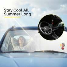 Aesthetic Portable Universal Car Windshield Sunshade, Efficient Sun Protection, Foldable Windshield Sunshade, Suitable For Most Vehicles, Easy To Store, Heat Insulation, Car Accessories, Travel Essential - Multicolor - View 5