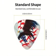 12pcs Premium Guitar Picks With Storage Box - Patriotic American Flag Design, 0.96mm Thick, Durable Plastic Material, Suitable For Acoustic Guitar, Electric Guitar And Bass - Perfect As Anniversary, Birthday, Christmas Gift, Guitar Accessories, Themed Guitar Accessories - Multicolor - View 3