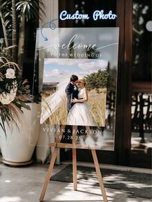 Custom Wedding Welcome Sign, Welcome To Our Wedding Sign, Photo Sign, Modern Wedding Entrance Sign, Acrylic Sign, Wedding Decor, Wedding Gift - Multicolor - View 1