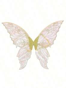 Colorful Laser Double Layer Butterfly Wings Back Decor, Forest Style Fairy Wings Girl Birthday Party Photo Prop, Halloween Cosplay Fairy Angel Wings Accessory - View 12