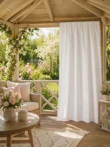FLYINGCURTAINS 1PC Waterproof Indoor/Outdoor Curtain Panel – Solid-Color Polyester, Thermal-Insulated Blackout Curtain With UV Protection. Suitable For Balcony, Gazebo, Porch, Kitchen, Dining Room, Living Room, Bedroom, Study, Etc. Home Decor; Sold Individually - C - View 17