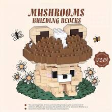 6 Styles Realistic Mushroom Micro Particle Building Blocks, Multi-Color Cute DIY Assembly Decor, ABS Resin Educational Stress Relief Children's Handmade Model, Healing Atmosphere Desktop Display Cabinet Collection Decoration, Parent-Child Interaction Multi-Holiday Gift - Multicolor - View 12