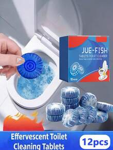 JUE FISH 爵鱼强效除臭蓝色泡泡马桶清洁剂，有效去除污渍。马桶除臭清洁，保持卫生间卫生清新。将一片清洁片放入马桶水箱，清洁剂会缓慢溶解，冲水即可清洁。也可用于清洁马桶内壁。家用马桶清洁剂，有效去除水垢、异味和污渍，清新香氛。 - 彩色 - 查看 2