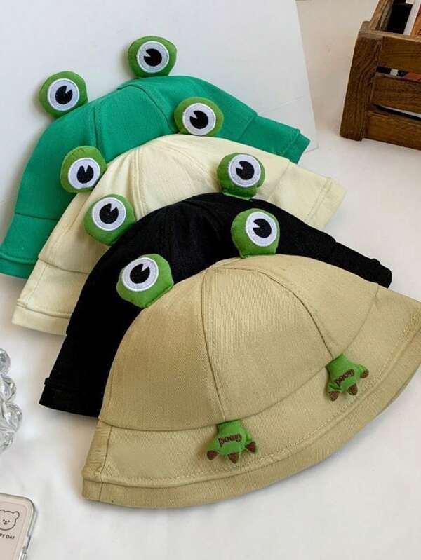 Chapeau seau d'été avec imprimé de grenouille amusante, unisexe, pliable, à large bord, chapeau seau pour la famille, extérieur, plage, chapeau de protection solaire avec motif animal mignon
