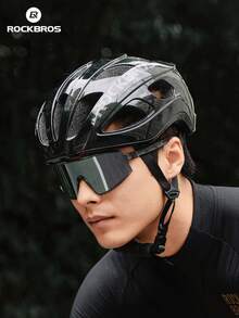 ROCKBROS 1pc Lightweight Cycling Helmet, Breathable & Ventilated, With Deodorizing & Antibacterial Liner, Wear-Resistant Edge Protection, Adjustable Size 58–62cm, Suitable For Road Cycling, Mountain Biking And Daily Commuting - Multicolor - View 12