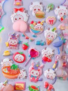 Cute Animal Soft Squeeze Happy Stickers, Children's Stress Relief 3D Bubble Stickers, Phone Case Decoration Stickers - Multicolor - View 8