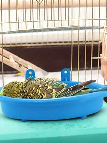 Bird Bath Basin And Parrot Cage Compatible - Hanging Bird Bath Tub, Parrot Bath Box, Bird Cage Accessories Bird Bath Supplies, Portable Bird Bath And Feeder (Suitable For Parrots) - Bath - View 4
