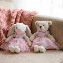 Kids Play Animal Figures - Pink Skirt With Brown Rabbit Design - View 3