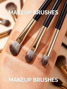 1 Set luxuriöses doppelseitiges Make-up-Pinselset, Premium-Synthetikborsten mit Golddekoration, tragbare Spiegel-Aufbewahrungsbox, All-in-One makellose Make-up-Werkzeuge, exquisites Schönheitsgeschenk für Frauen - Verschiedenfarbig - Übersicht 5