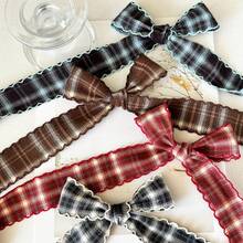 2 Yards Classic Plaid Wavy Trim Ribbon, Bouquet Decoration Satin Ribbon, Suitable For Handmade Bouquets, Gift Wrapping, Party Decor, Floral Design, Gift Ribbon, Event Decoration, Floral Ribbon - 1 Blue - View 4