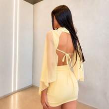 Women Two-Piece Outfits - 奶油黃 - 查看 2