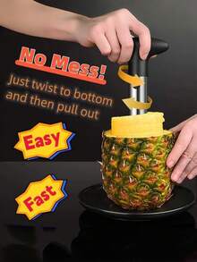 1pc Stainless Steel Pineapple Corer, Plastic Fruit Knife, Spiral Multi-Function Peeler - Multicolor - View 5