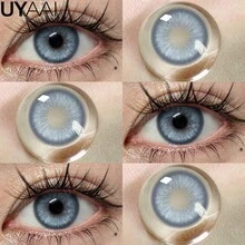UYAAI Women's Blue Annual Disposable 14.5mm Vibrant Fairy Eye Design, Suitable For Cosplay, Anime Convention, Anime Events, Costume Party And Fashion Party Dramatic Makeup - Blue - View 2