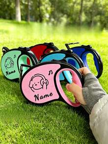 Customizable Retractable Dog Leash With Personalized Name And Photo, Customized Pet Gift, Personalized Dog Walking Accessory, Durable ABS Material, Anti-Tangle, Suitable For Small Dogs, Medium Dogs And Cats, Bright Colors, Customized Personalized Gift For Pet Lovers - Multicolor - View 4