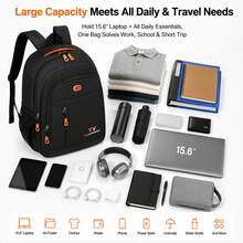 Backpack Men's Business Backpack, Large Capacity Men's And Women's Backpack, Travel Laptop Bag, Durable Hardware, And Comfortable Handheld Design. - Multicolor - View 6