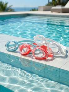 Adult Large Frame Swimming Goggles - Anti-Fog, Water-Proof, 180° Wide Angle Unisex Swimming Goggles For Men And Women Pool Open Water - White - View 5
